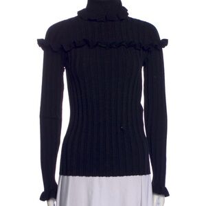 NWT cinq a sept Tate stretch turtleneck with small ruffle detail